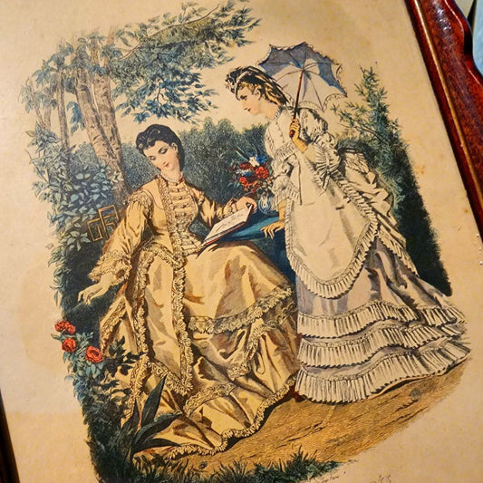 La Mode Illustrée Framed Print of 2 Women